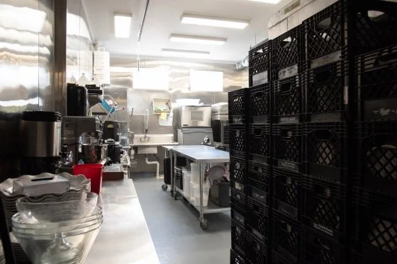 The large professional catering kitchen